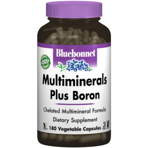 Мінерали Bluebonnet Nutrition Мультимінеральнали + Бор із Залізом 180 гелевих капсул (743715002128)