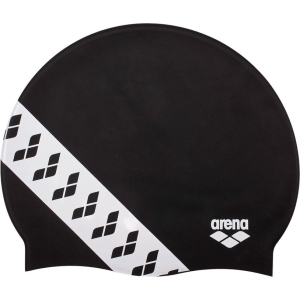 хорошая модель Шапочка для плавания Arena Team Stripe Cap 001463-501 Black (3468336074374)