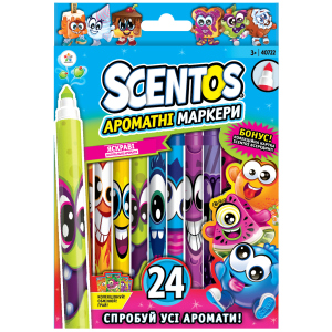 Набір ароматних маркерів для малювання Scentos Тонка лінія 24 кольори (40722) (8463760407229) краща модель в Хмельницькому