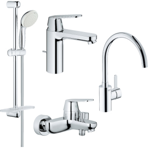 Набор смесителей GROHE Eurosmart Cosmopolitan 126115MK M-size (23325000+32831000+27926001+32843000) лучшая модель в Хмельницком