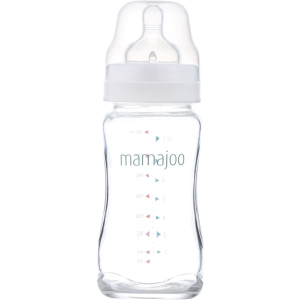 Скляна пляшка для годування Mamajoo №2 M із силіконовою соскою 240 мл (8697767124418) ТОП в Хмельницькому