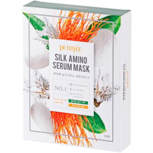 Маска для обличчя із протеїнами шовку Petitfee Silk Amino Serum Mask 10 х 25 г (8809508850030) краща модель в Хмельницькому