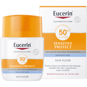 Солнцезащитный флюид для лица Eucerin для чувствительной кожи SPF 50 50 мл (4005800147005) лучшая модель в Хмельницком