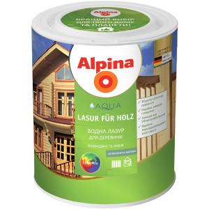 Лазур Alpina Aqua Lasur Fur Holz шовковисто-матовий 0.75 л Прозорий (930375) ТОП в Хмельницькому