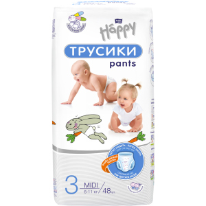 Підгузки-трусики Bella Happy Baby Midi 6-11 кг 48 шт (5900516603793) надійний