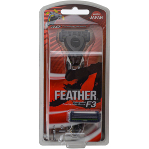 Станок для бритья Feather F3 Кассетный + 2 запасных лезвия (4902470463407) ТОП в Хмельницком