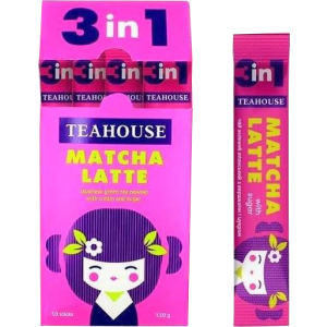 Матча латте Teahouse з цукром 3 в 1 у стиках 10 шт x 15 г (4820209840971) краща модель в Хмельницькому