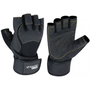 Перчатки тренировочные Sporter Gym Men Fitness Gloves (148.4 A) M Black/Yellow (2009999014485) лучшая модель в Хмельницком