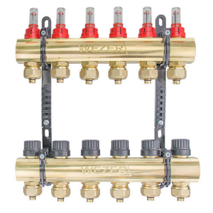 Коллектор теплого пола в сборе Wezer WF-6B с расходомерами в Хмельницком
