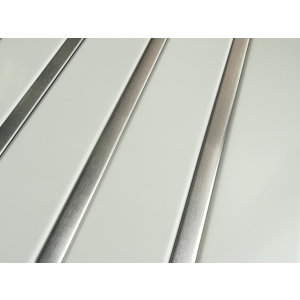 Рейкова алюмінієва стеля Allux біла матова - нержавіюча сталь комплект 200 см х 350 см краща модель в Хмельницькому