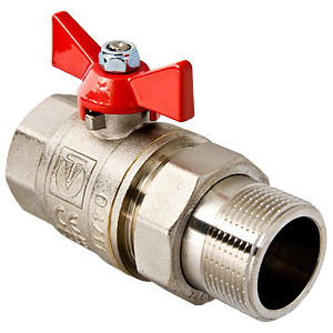 Кран із напівзгоном Valtec DN 1/2" (PN 40) з червоною ручкою (VT.227.N.04) краща модель в Хмельницькому