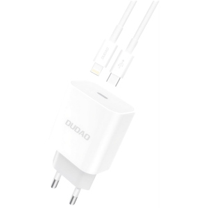 Зарядний пристрій Dudao Power Port PD A8EUset 20W Type-C з кабелем Type-C Lightning White (QT-DudaoA8EUset) ТОП в Хмельницькому