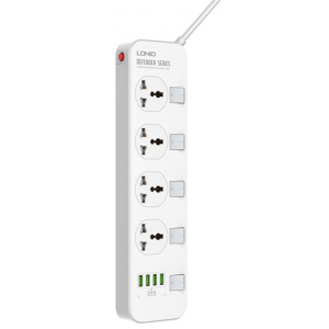 хорошая модель Сетевой фильтр-удлинитель LDNIO SC4408 4 розетки/4 USB 2 м White (SC4408)