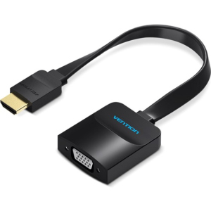 хороша модель Перехідник Vention Flat HDMI-VGA, 0.2 м зі звуком та живленням (ACKBB) (43387608)