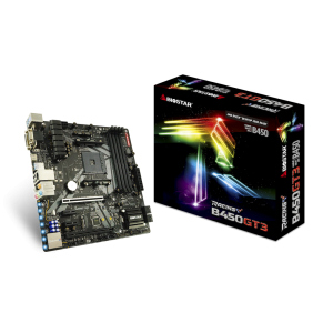 Материнська плата Biostar Socket AM4 AMD B450 MicroATX 2 × PCIe x16 2 x DDR4 DIMM; Кількість каналів 2 (B450GT3)