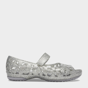 хороша модель Сандалії Crocs Isabella Flower Flat 205461-040-C6 22-23 Сріблясті (191448320796)