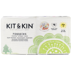 Эко подгузники Kit & Kin размер 2 5-8 кг 40 шт (KKS2NAPPIESRL) рейтинг