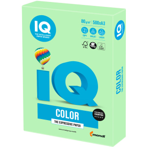 Папір офісний IQ Color MG28 A3 80 г/м2 500 листів Зелений (9003974402727) краща модель в Хмельницькому