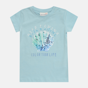 Футболка Coccodrillo Color Your Life WC1143201COL-014 122 см Блакитна (5904705511821) краща модель в Хмельницькому