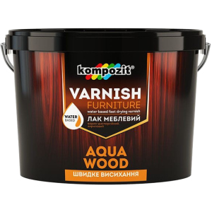 Лак мебельный Kompozit AQUA WOOD Шелковисто-матовый 0.75 л (4820085745421) в Хмельницком