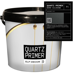 Кварцова ґрунтовка Elf Decor QUARTZ PRIMER Nero 3 л Темно-графітова (mbaQPnero_3) в Хмельницькому