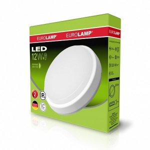 Світлодіодний світильник круглий ЖКГ EUROLAMP LED 12W 5500K (LED-NLR-12/55(F)) ТОП в Хмельницькому