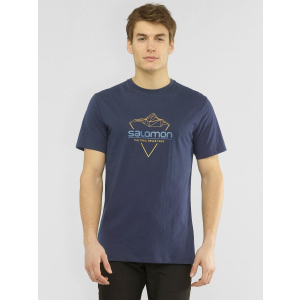 Футболка Salomon Blend Logo Tee M LC1408400 S Синя (0193128348342) ТОП в Хмельницькому