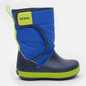 Чоботи Crocs Kids LodgePoint Snow Boot K 204660-4HD-C6 22-23 Сині з темно-синім (887350958751) краща модель в Хмельницькому