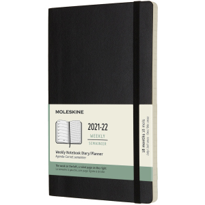 Еженедельник Moleskine 2021-2022 13 х 21 см 208 страниц Черный Мягкий (8056420856316) надежный