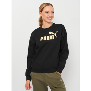 Світшот Puma ESS+ Metallic Logo Crew 58689301 XL Puma Black-Gold (4063699358681) краща модель в Хмельницькому