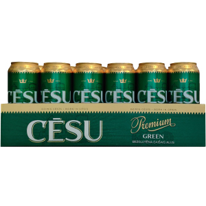 Упаковка пива Cēsu Premium Green Gluten-free Lager безглютенове світле фільтроване 4.7% 0.5 л х 24 шт (4750142004058) в Хмельницькому