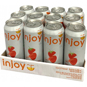 Упаковка слабоалкогольного напитка InJoy Клубника 0.5 л х 12 шт 6.7% (4820236721007)