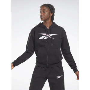 Спортивна кофта Reebok TE Vector FZ Hoodie H62058 Black (4064056738153) краща модель в Хмельницькому