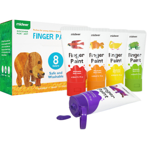 Дитячі пальчикові фарби MiDeer 8 кольорів (MD4110)