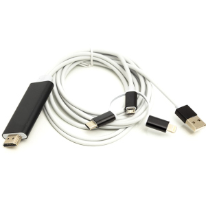 Кабель PowerPlant HDMI (M) - Lightning, Type-C, mirco USB 1 м Белый (CA911912)