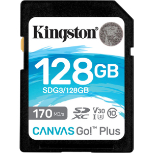 Kingston SDXC 128 ГБ Canvas Go! Plus Class 10 UHS-I U3 V30 (SDG3/128 ГБ) в Хмельницькому