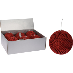 Набор елочных шаров Christmas Decoration 12 см 6 шт красный (CAA126540) в Хмельницком