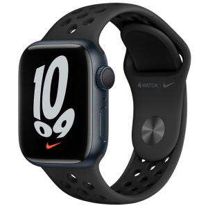 Смарт-годинник Apple Watch Series 7 Nike GPS 41mm Midnight Aluminium Case with Anthracite/Black Nike Sport Band (MKN43UL/A) ТОП в Хмельницькому