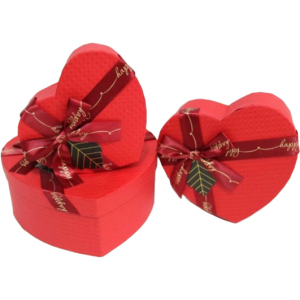 Набор подарочных коробок Ufo Red Heart картонных 3 шт Красных (51351-051 Набор 3 шт RED HEART с) ТОП в Хмельницком