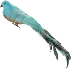 Новорічний декор Shishi Пташка 39 см Блакитна (51981) (4741293519812) рейтинг