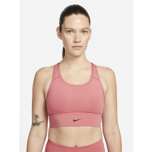 Спортивний топ Nike W Nk Swsh Lngln Bra CZ4496-622 M Світло-рожевий (195243363446) ТОП в Хмельницькому