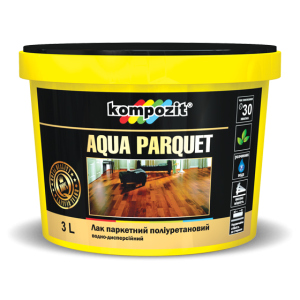 Лак паркетний поліуретановий Kompozit AQUA PARQUET Шовковисто-матовий 1 л ТОП в Хмельницькому