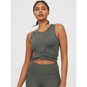 Спортивный топ H&M Sport 12-0825318-001 XS Хаки (СА2000001894743) ТОП в Хмельницком