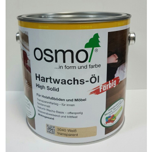 Олія з твердим воском кольорова прозора OSMO HARTWACHS-ÖL Farbig 3040 - (біла) 0.75 л.