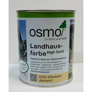 Непрозора фарба для зовнішніх робіт OSMO LANDHAUSFARBE 2204 – слонова кістка, 0.75 л.