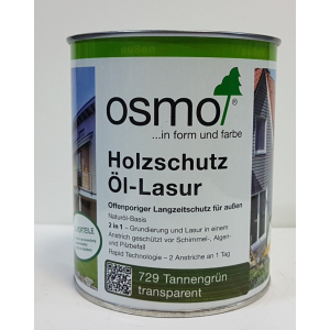 купити Захисне масло – блакит OSMO HOLZSCHUTZ ÖL-LASUR 729 (темно-зелене) 0.125 л.