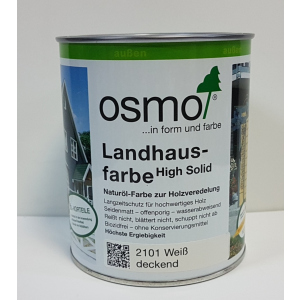 Непрозрачная краска для наружных работ OSMO LANDHAUSFARBE 2101 – белая, 2.5 л. надежный