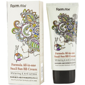 Многофункциональный ББ-крем Farmstay Formula All-In-One Snail Sun BB Cream SPF50+ PA+++ с экстрактом улитки 50 г (8809297384303) ТОП в Хмельницком