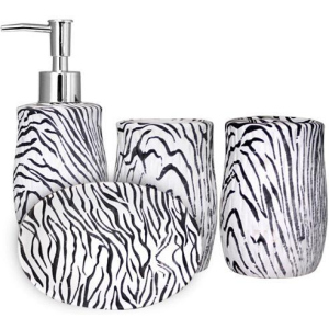 хорошая модель Набор аксессуаров "Зебра" для ванной комнаты 4 предмета, керамика