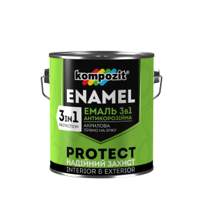 Емаль антикорозійна Kompozit 3в1 PROTECT (0.75 кг) Чорна (RAL 9004)